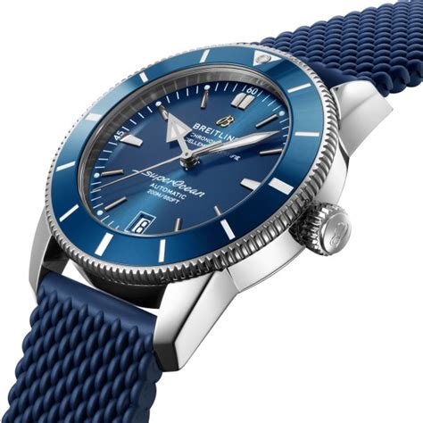 montre breitling homme bracelet bleu|Breitling superocean 42 green.